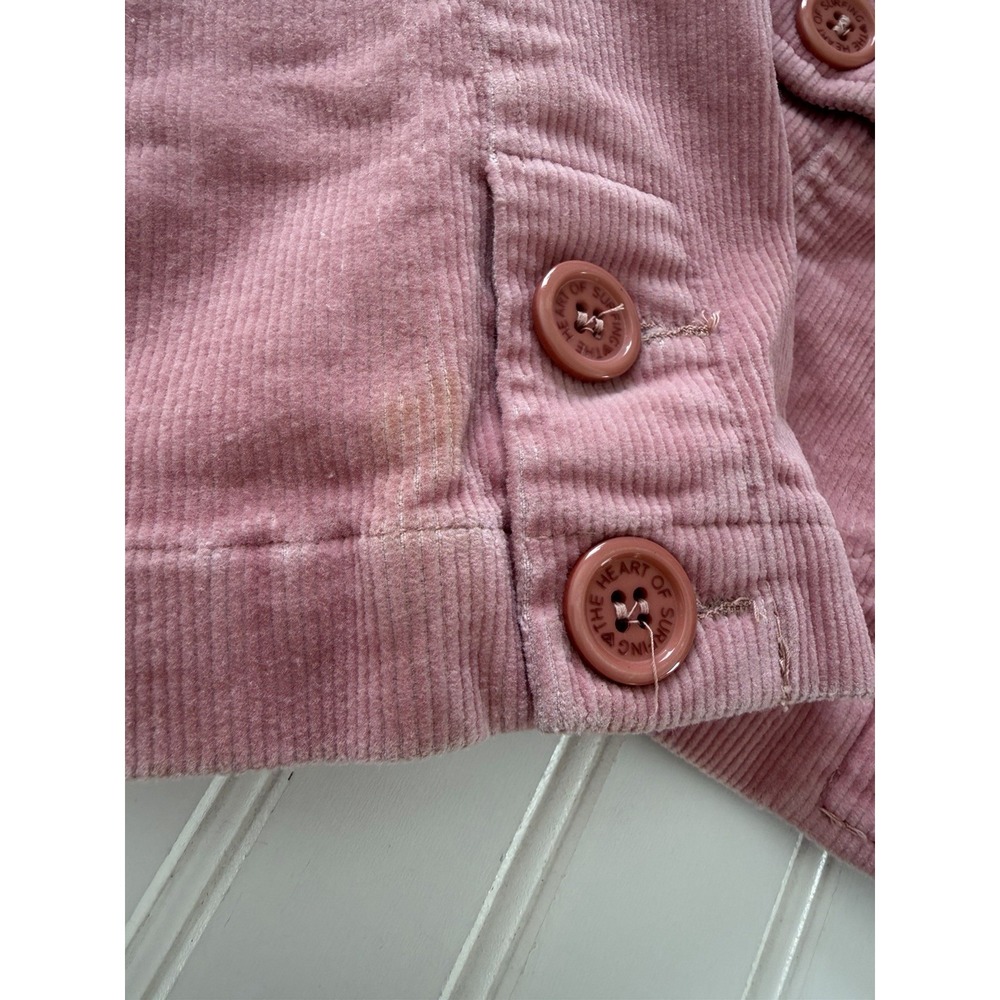 Y2K Roxy Pink Corduroy Blazer Jacket Women's Large 3 Button - Picture 4 of 10